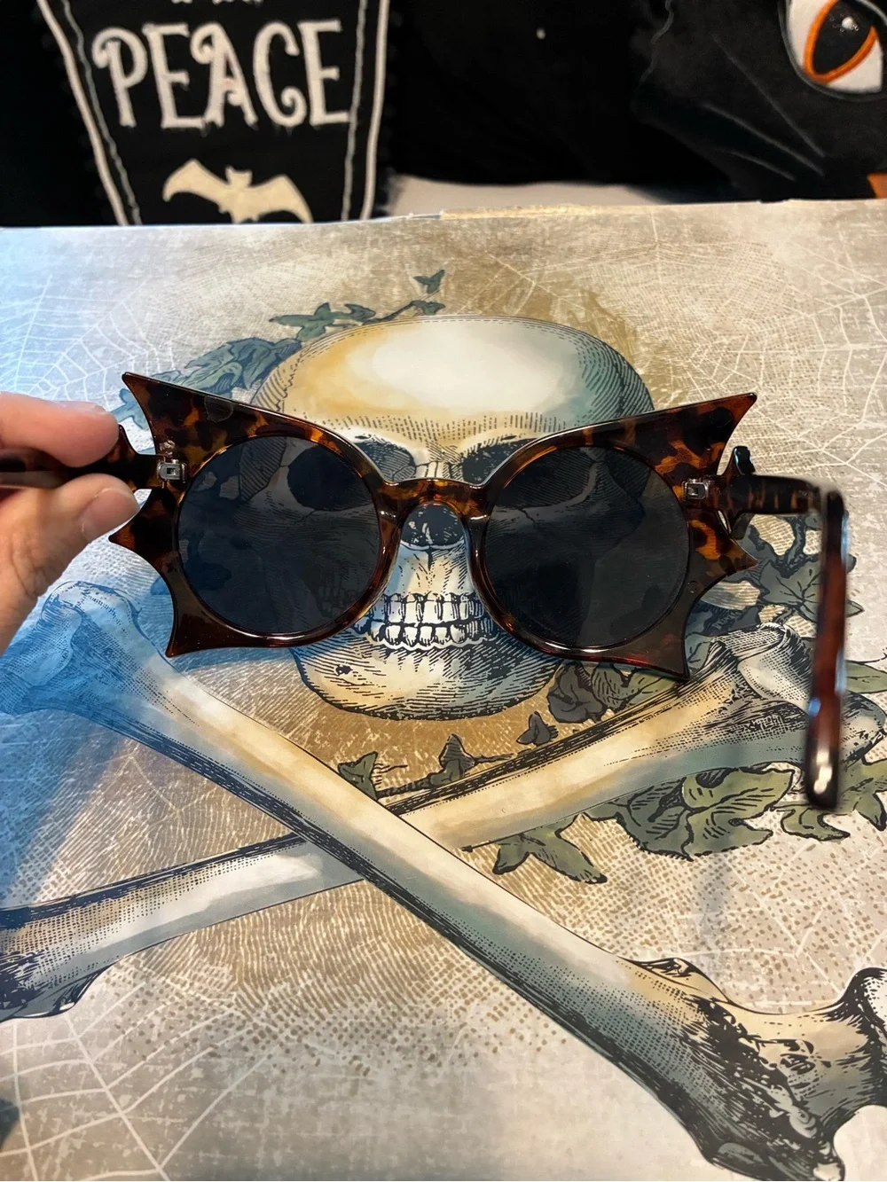 Gothic Bat Wing Sunglasses, Brown and Black Color, Sturdy and comfortable NWOT